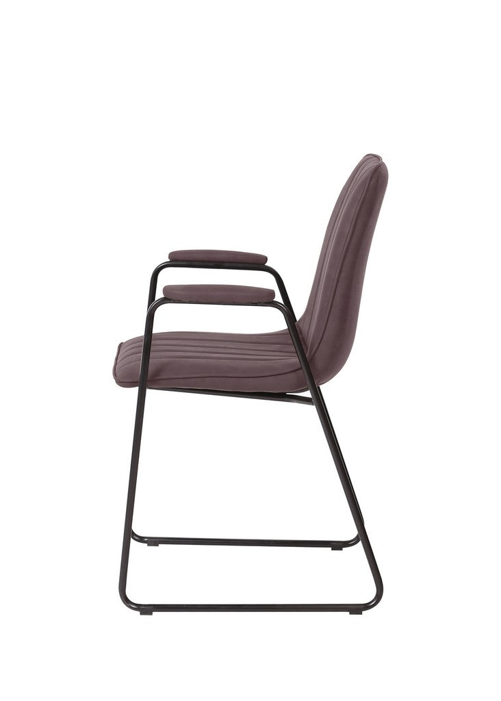Meubar - Chaise de salle à manger Samo - Similicuir - Taupe - 57 x 55 x 88 cm