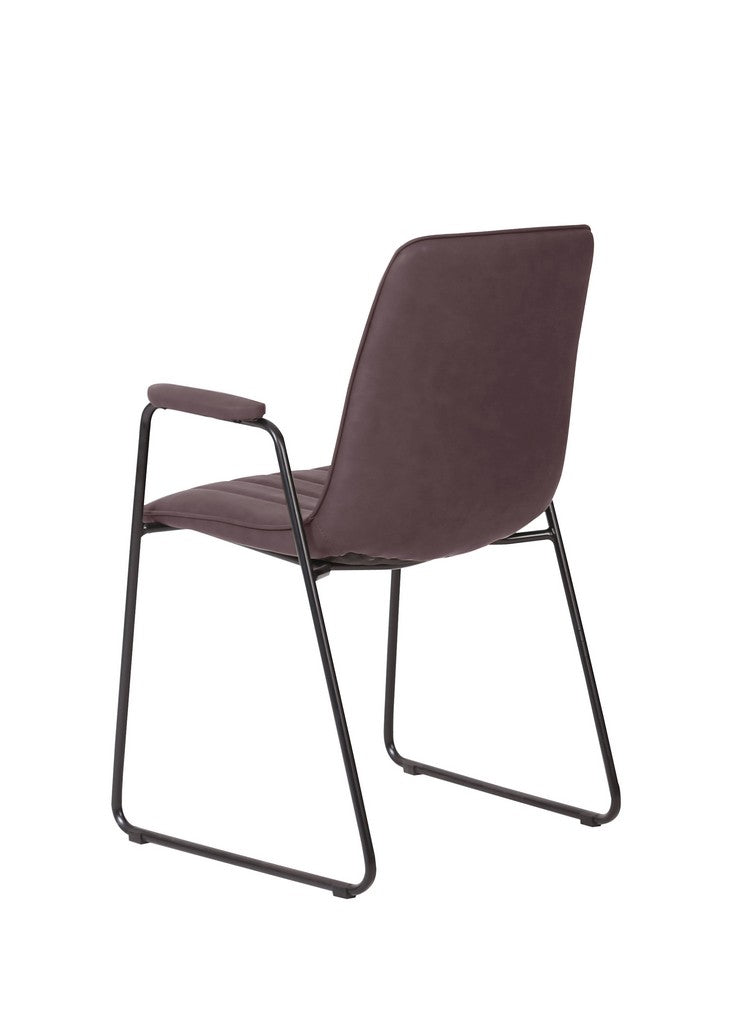 Meubar - Chaise de salle à manger Samo - Similicuir - Taupe - 57 x 55 x 88 cm