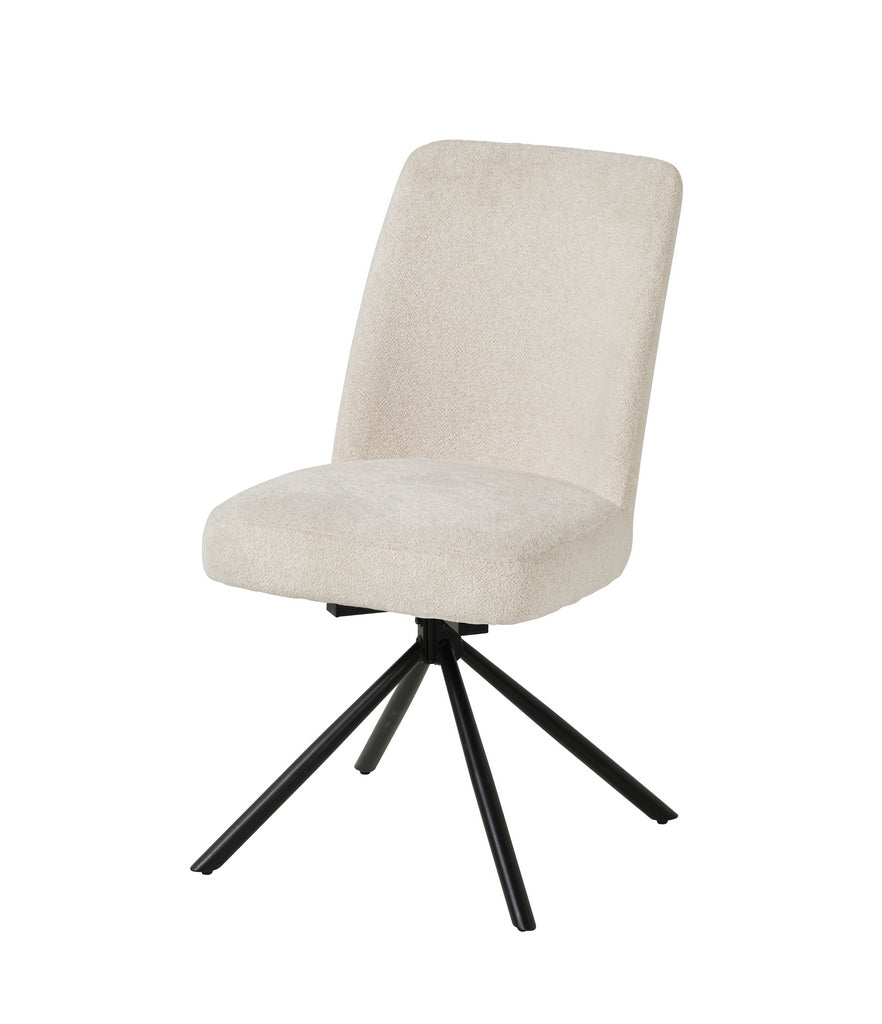 Meubar - Eetkamerstoel Tosca 1 - Boucle - Stof - Wit - 48x86x62 cm