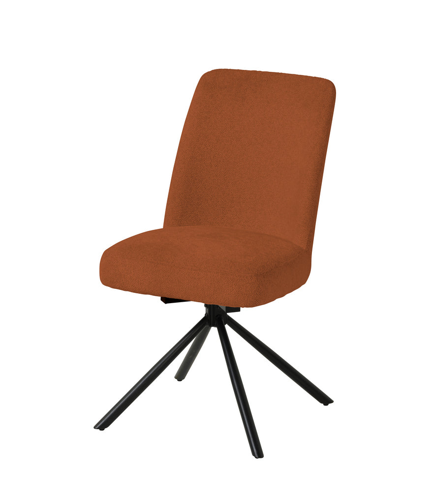 Meubar - Eetkamerstoel Tosca 1 - Boucle - Stof - Roestbruin - 48x86x62 cm