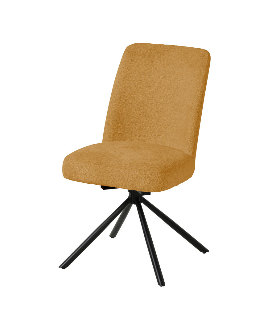 Meubar - Chaise de salle à manger Tosca 1 - Boucle - Tissu - Jaune-Orange - 48x86x62 cm