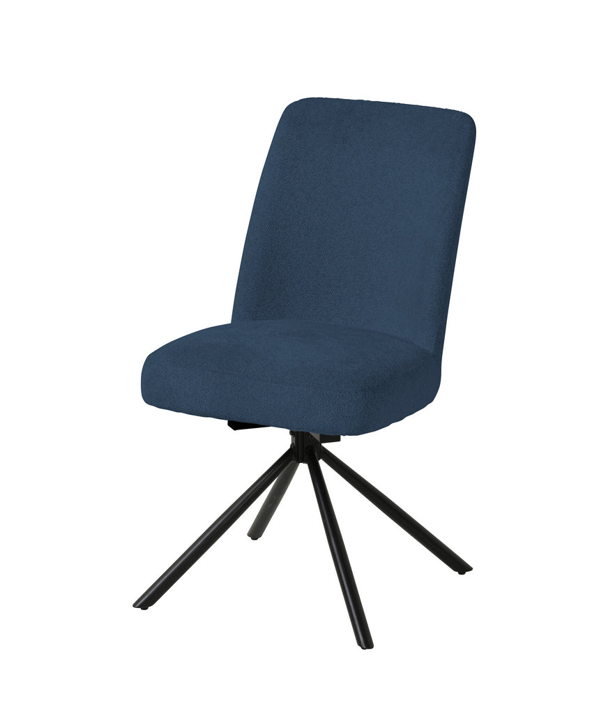 Meubar - Eetkamerstoel Tosca 1 - Boucle - Stof - Blauw - 48x86x62 cm