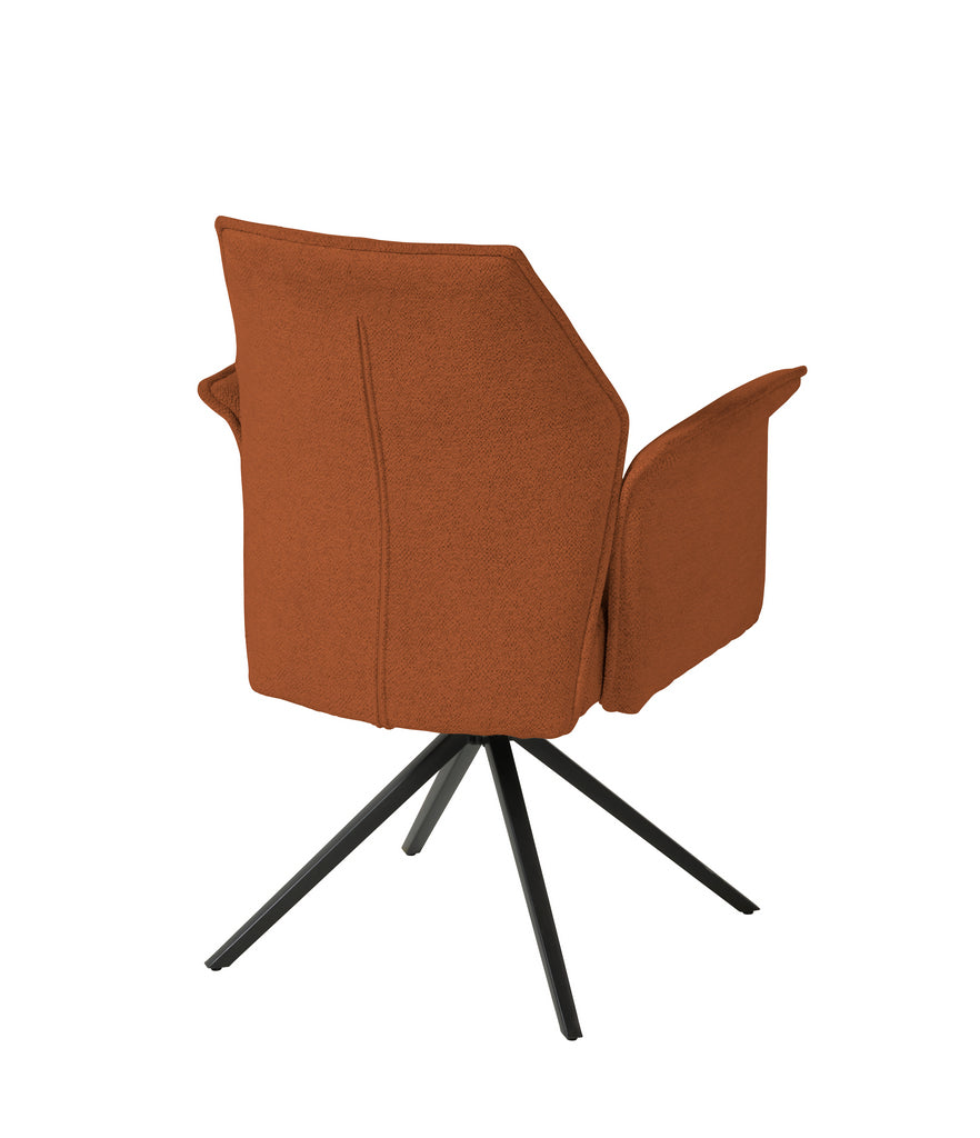 Meubar - Chaise de salle à manger Trieste - Boucle - Tissu - Marron rouille - 64x62x92 cm
