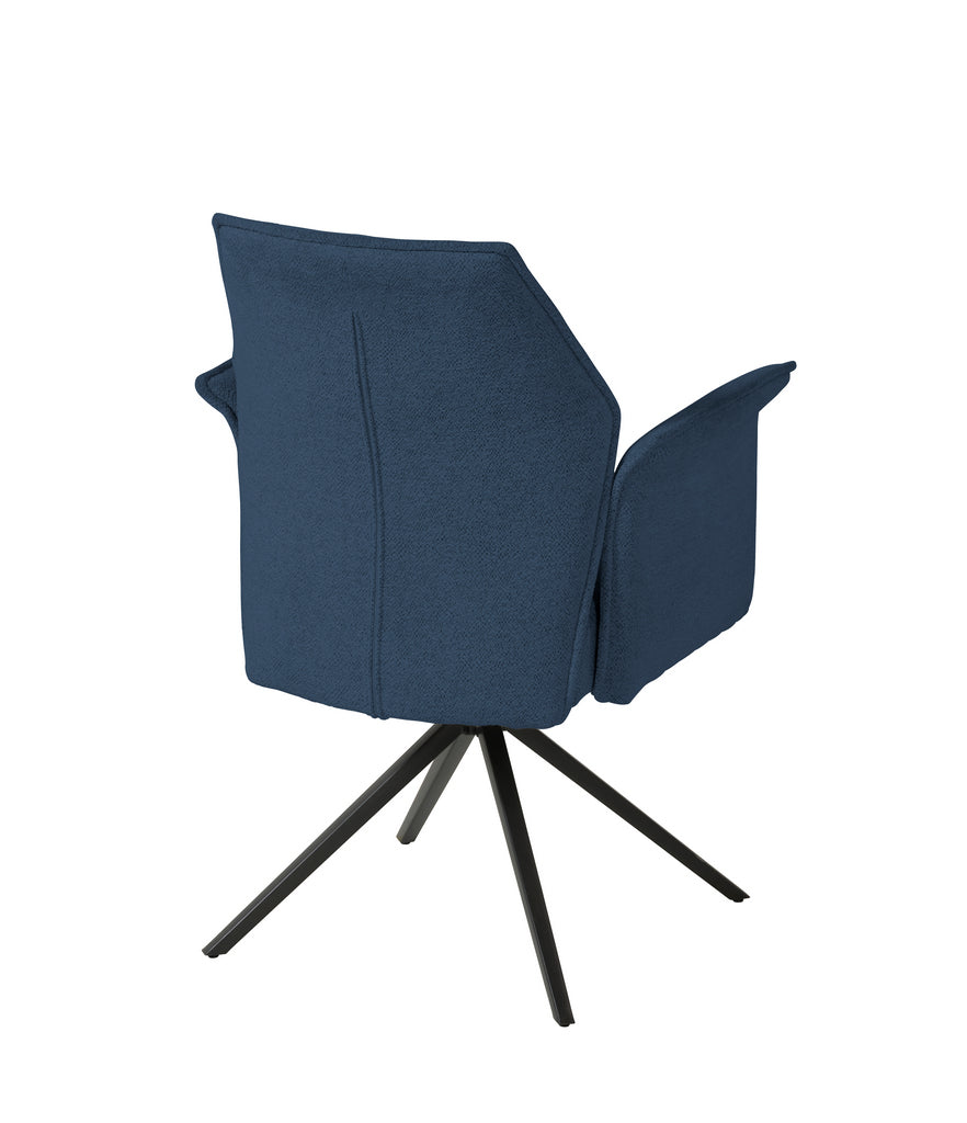Meubar - Chaise de salle à manger Trieste - Bouclé - Tissu - Bleu - 64x62x92 cm
