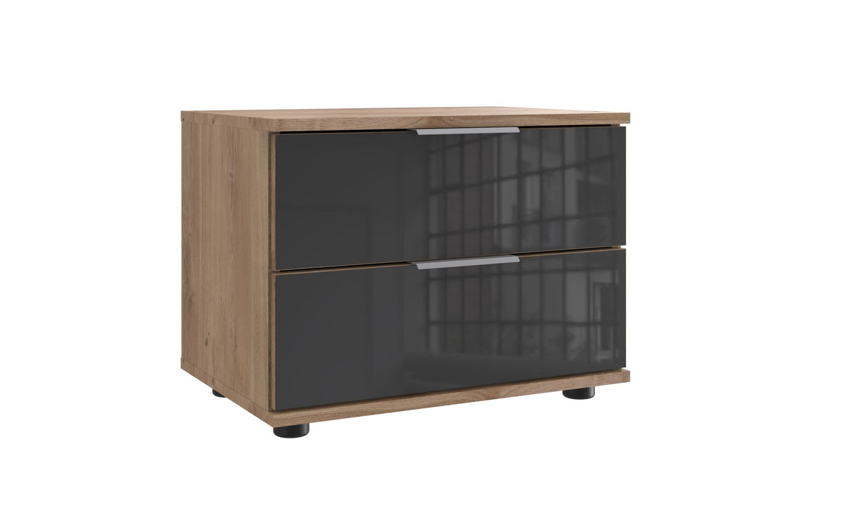 Wimex - Nachtkastje Saigon - E49697 - Planken Eik/Grijs/Grafiet - 52x40x38cm