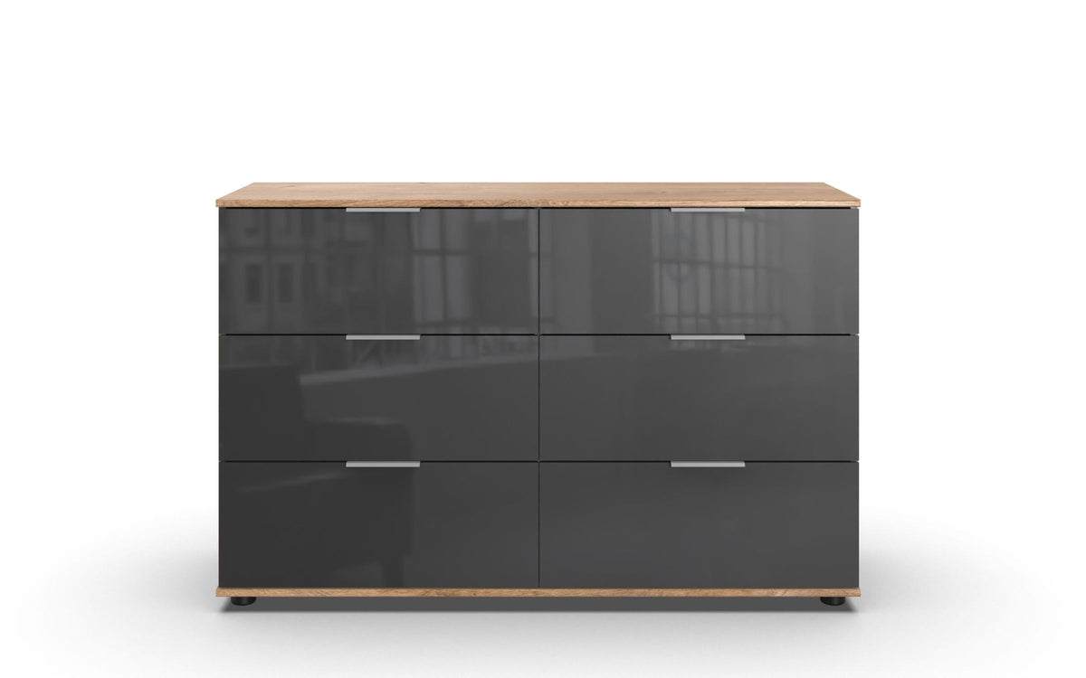 Wimex - Commode Saigon - E49705 - Planken Eik/Grijs/Grafiet - 130x83x41cm