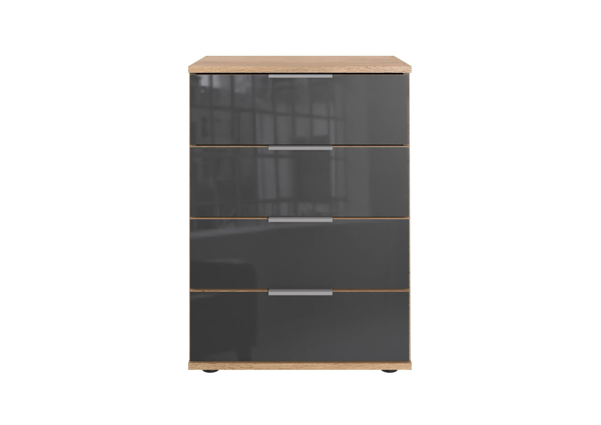 Wimex - Nachtkastje Saigon - E49765 - Planken Eik/Grijs/Grafiet - 52x74x38cm