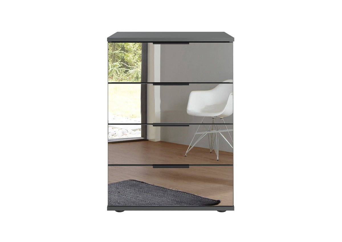Wimex - Nachtkastje Saigon - E54765 - Grafiet/Glas - 52x74x38cm