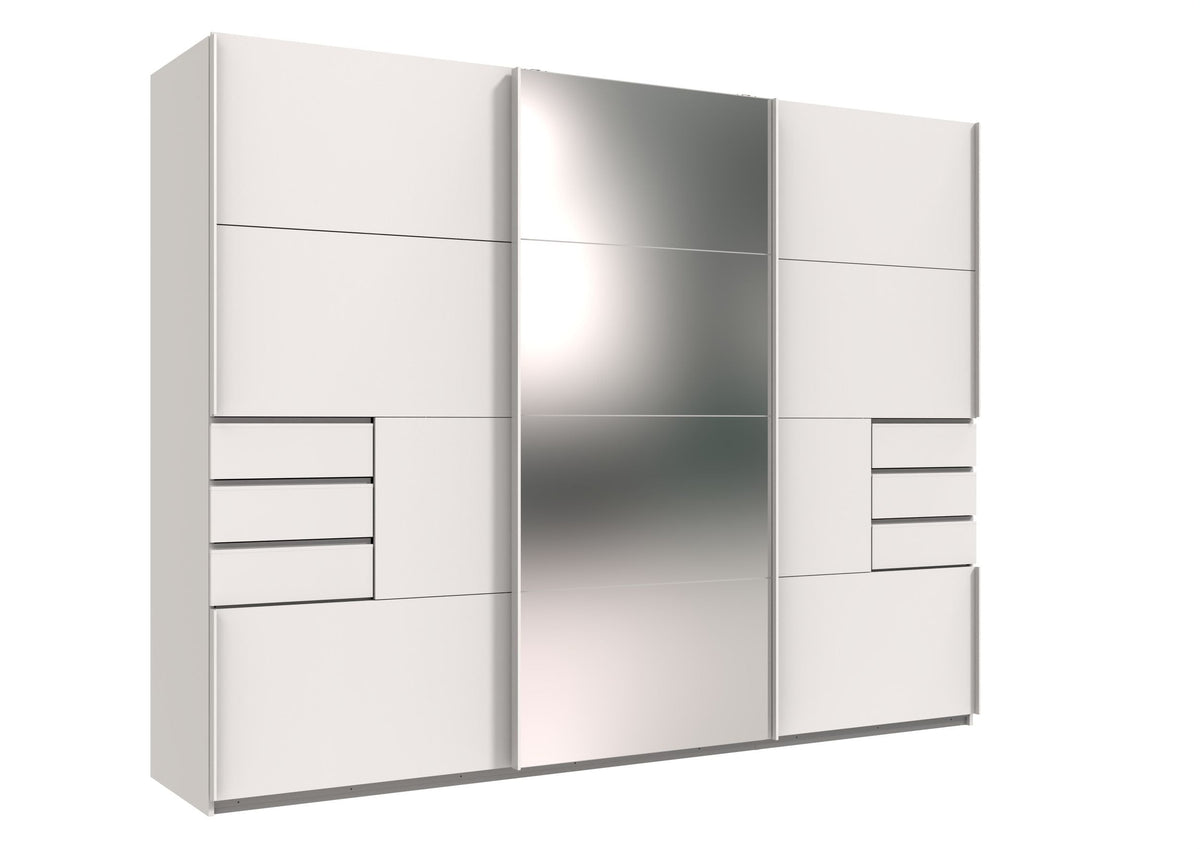 Wimex - Armoire Saigon - E79641 - Blanc/Verre - 270x208x64 cm
