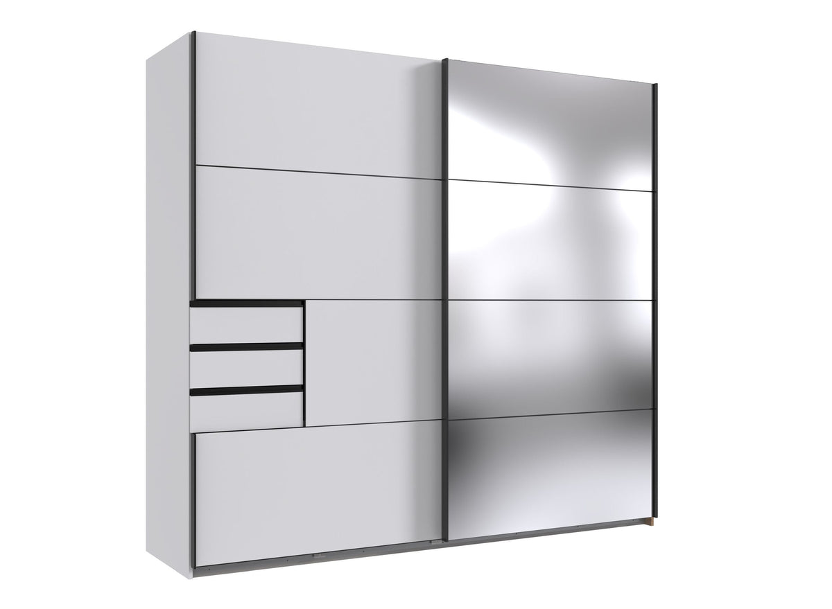 Wimex - Kleerkast Saigon - M10640 - Wit/Glas - 225x208x64cm