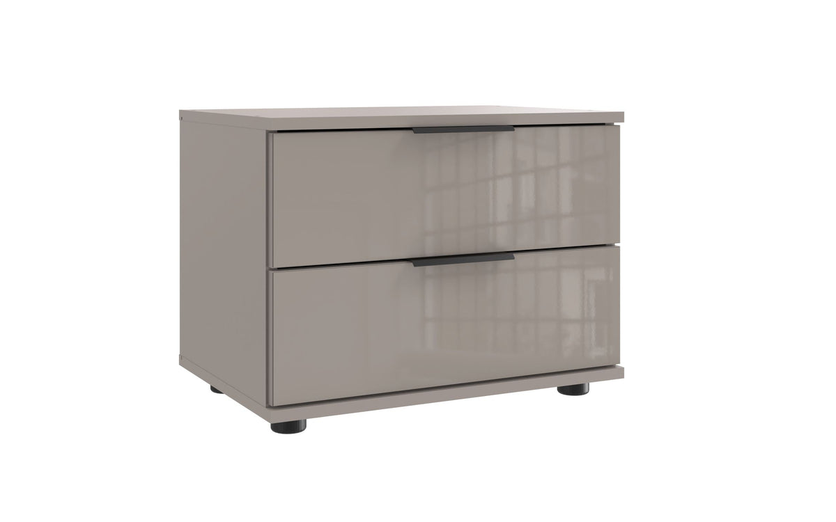 Wimex - Table de chevet Saigon - M20697 - Gris Sahara/Verre - 52x40x38cm