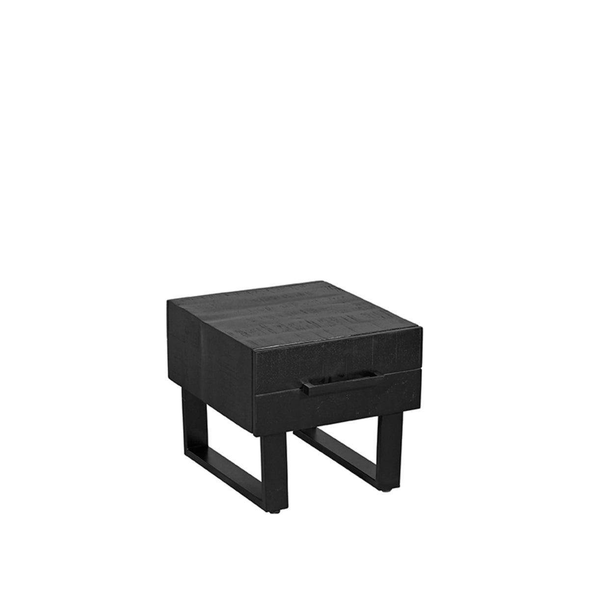 LABEL51 Table basse Santos - Noir - Bois de manguier - 44x50 cm