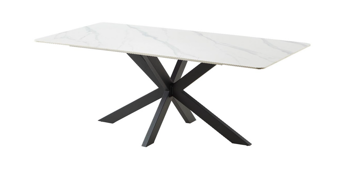TYC - Table à manger Carrara - Blanc - 12mm - Céramique - 180x76x90cm