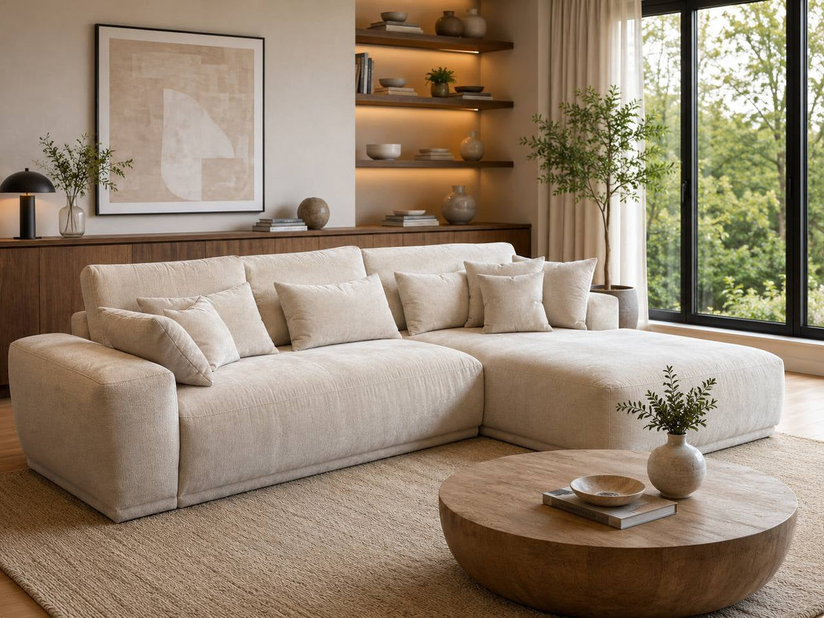 2BM - Hoeksalon Soffy Rechts - Stof - Beige - 190x310 cm