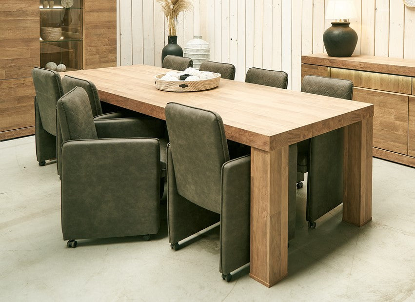 Evan - Eettafel Etna, Livia, Star of Trevi - T29L80-K675-K675 - Gouden eik - 290x74x100cm