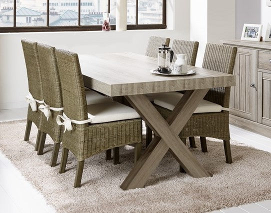 Meubar - Eettafel York - T19X80-K550-K550 - K550 - Kristal eik licht bruin  - 184x76x100cm