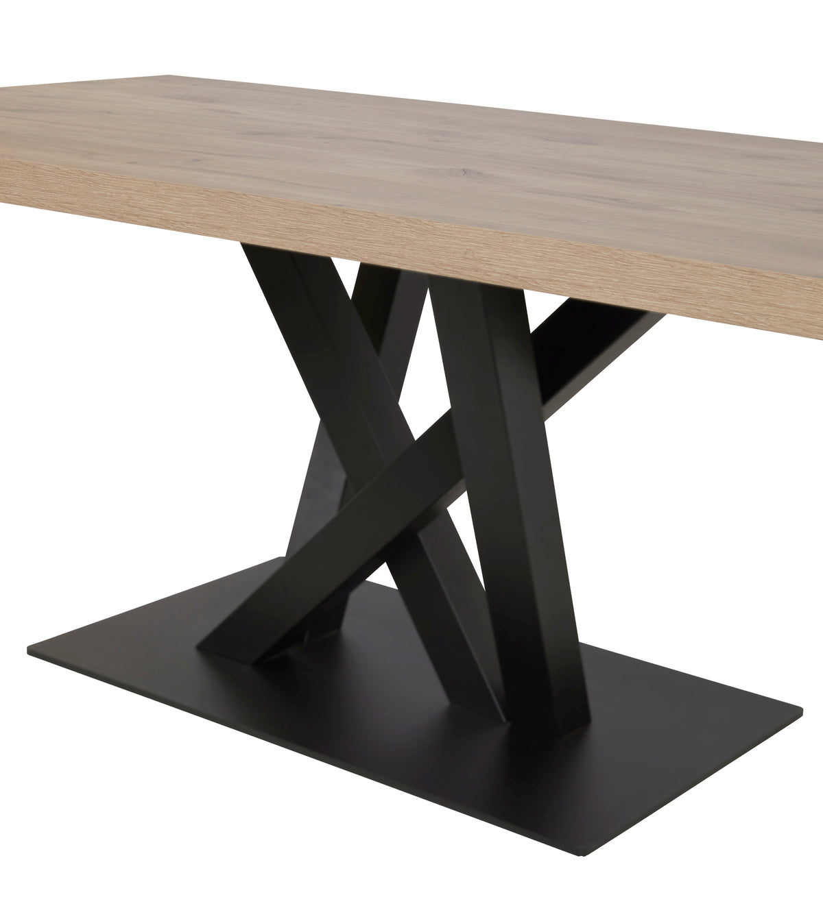 GBO - Table de salle à manger Sacha – 200x100x76 cm – Chêne Canyon – Pieds croisés