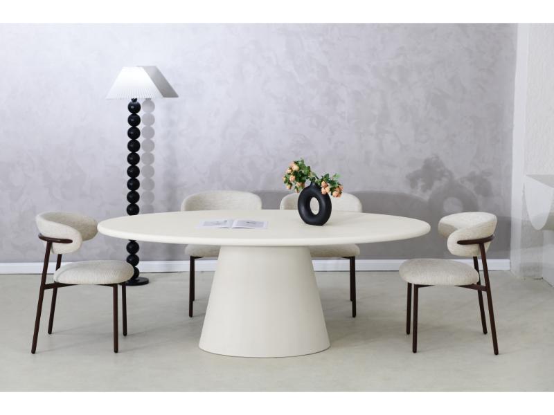 GBO – Cementex Ovale Tafel – Witte kleur - TF2402 - 200x110x74 cm