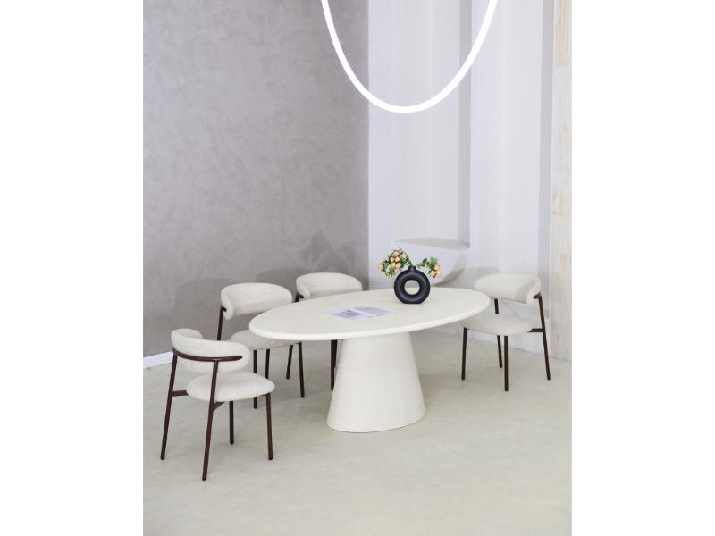 GBO – Cementex Ovale Tafel – Witte kleur - TF2402 - 200x110x74 cm