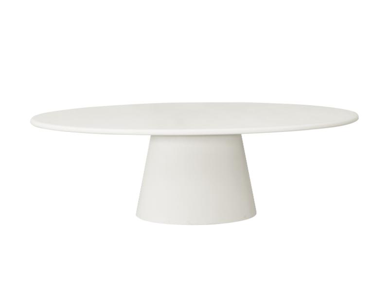 GBO – Cementex Ovale Tafel – Witte kleur – TF2402 - 240x110x74 cm