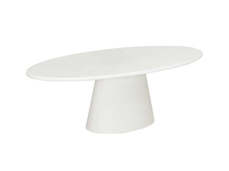 GBO – Cementex Ovale Tafel – Witte kleur – TF2402 - 240x110x74 cm