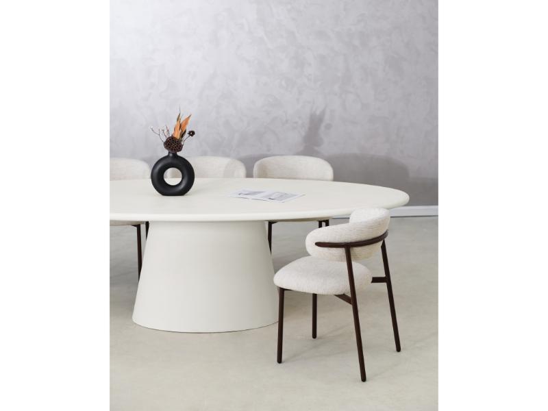 GBO – Cementex Ovale Tafel – Witte kleur – TF2402 - 240x110x74 cm