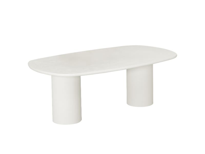 GBO – Cementex Deense Ovaal Tafel – Witte kleur – TF2404 - 210x120x74 cm