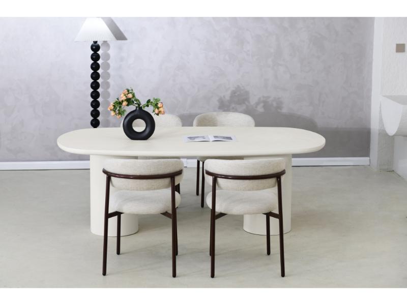 GBO – Cementex Deense Ovaal Tafel – Witte kleur – TF2404 - 210x120x74 cm