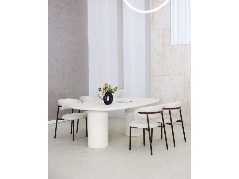 GBO – Cementex Deense Ovaal Tafel – Witte kleur – TF2404 - 210x120x74 cm