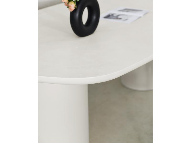 GBO – Cementex Deense Ovaal Tafel – Witte kleur – TF2404 - 210x120x74 cm