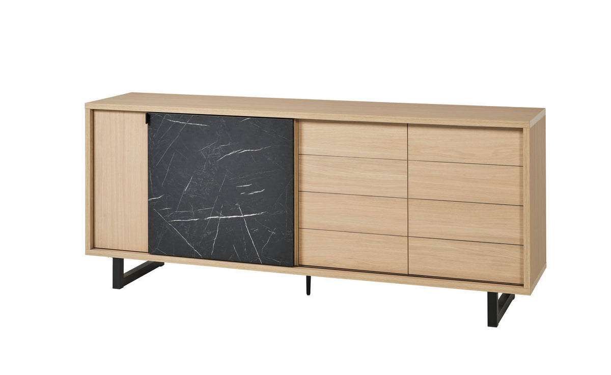 Evan - Dressoir Toscano - DR2 - K725ZEB - Elegante eik/Zebra marmer - 212x88x50cm