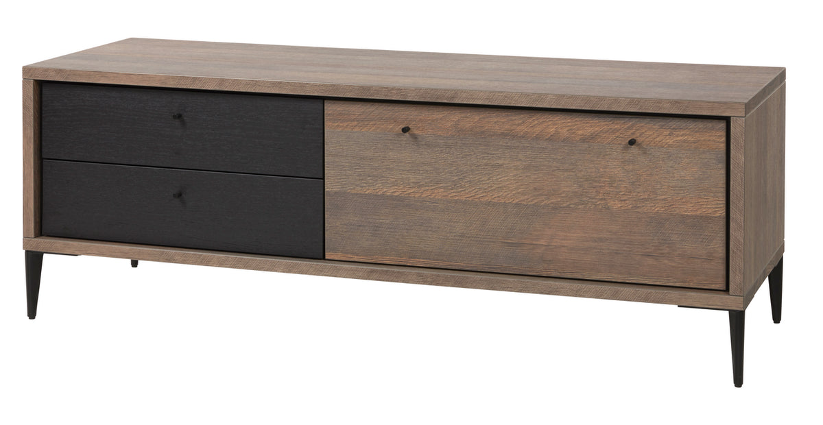 Evan - TV-Meubel Trevi - Donkere Eik/zwart - 155x54x50cm
