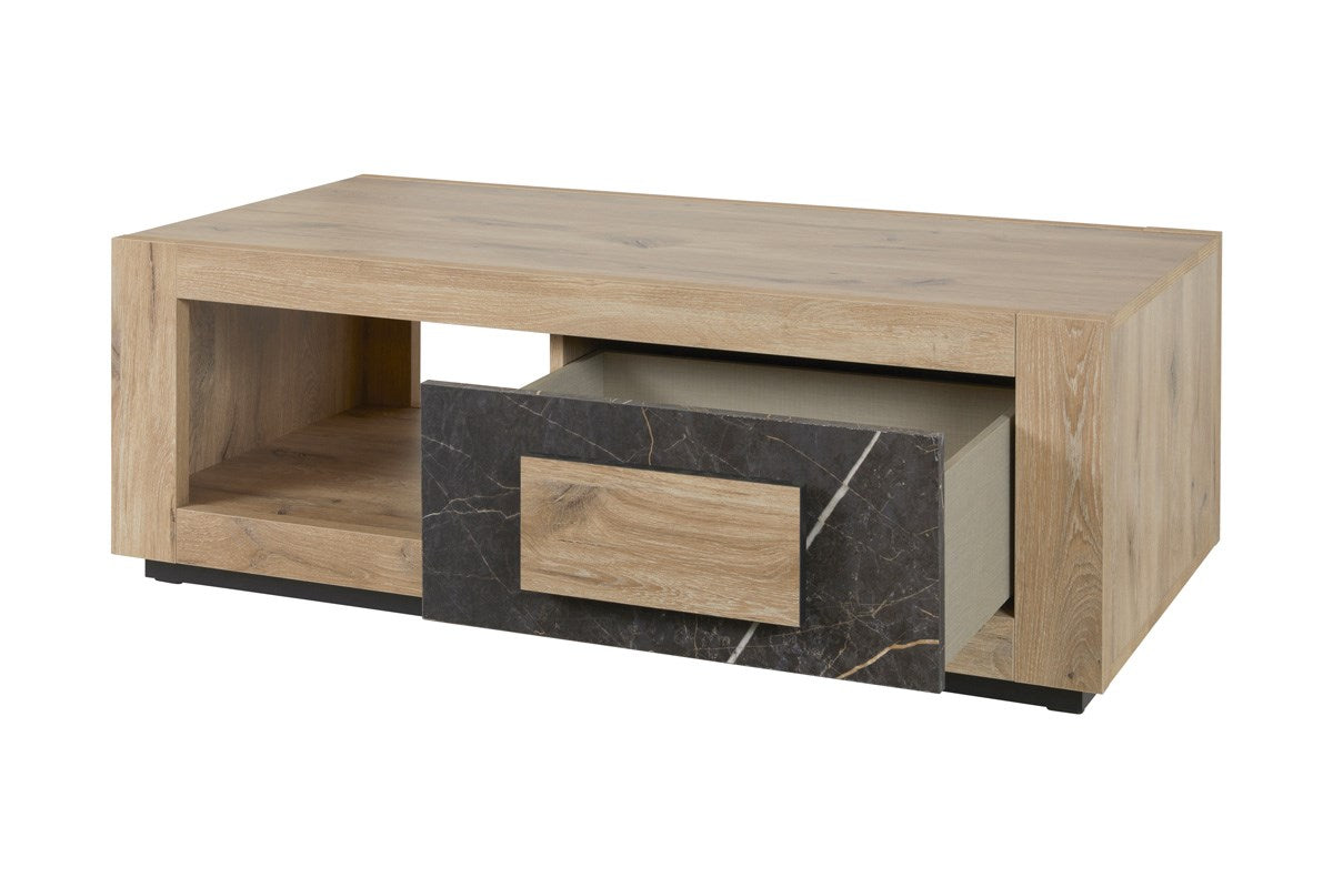 GBO - Salontafel Sacha – 130x65x45 cm – Canyon eiken & marmer
