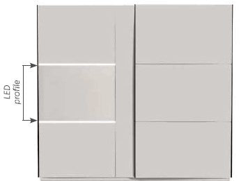 2BM - Armoire à portes coulissantes Tokyo - Couleur Cashmere - Led - 250x65x215cm