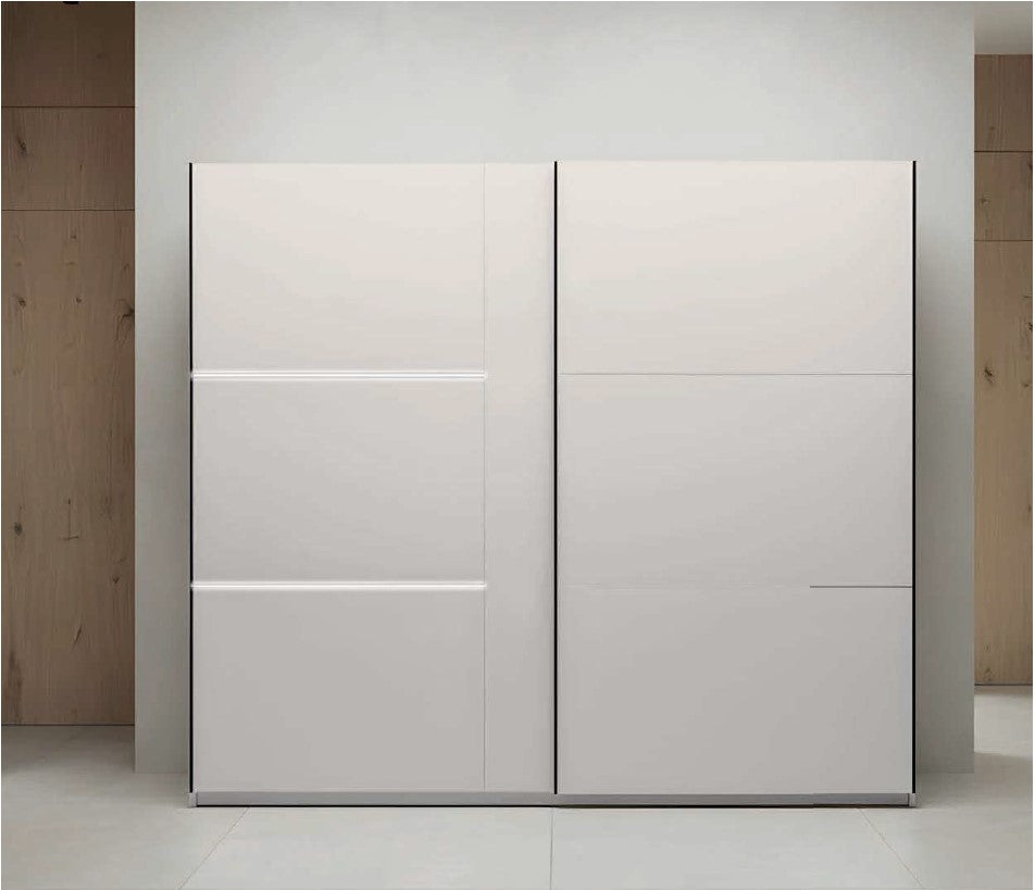 2BM - Armoire à portes coulissantes Tokyo - Couleur Cashmere - Led - 250x65x215cm