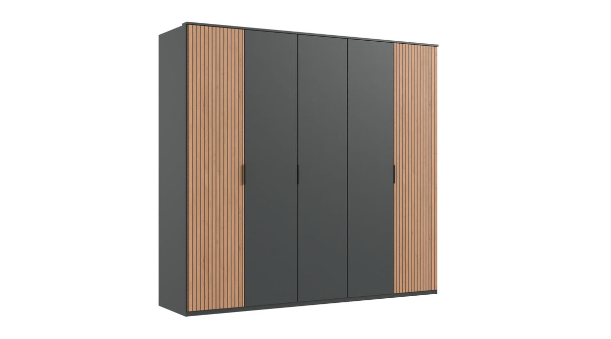Wimex - Kleerkast Tunis - D24558 - Grafiet/Artisan Eik - 225x210x58cm