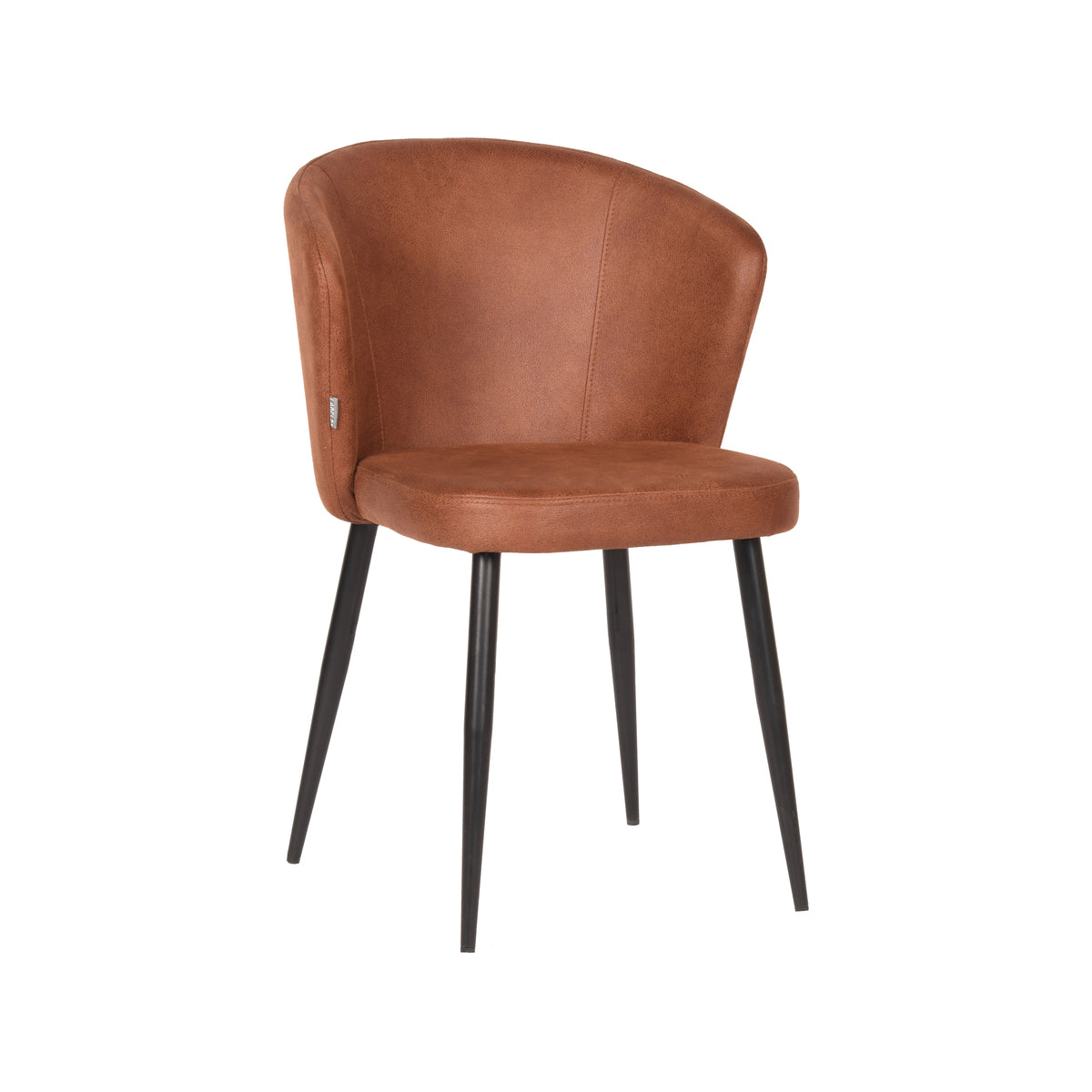 LABEL51 - Eetkamerstoel Wave - Cognac - Microfiber - 85x45x50 cm