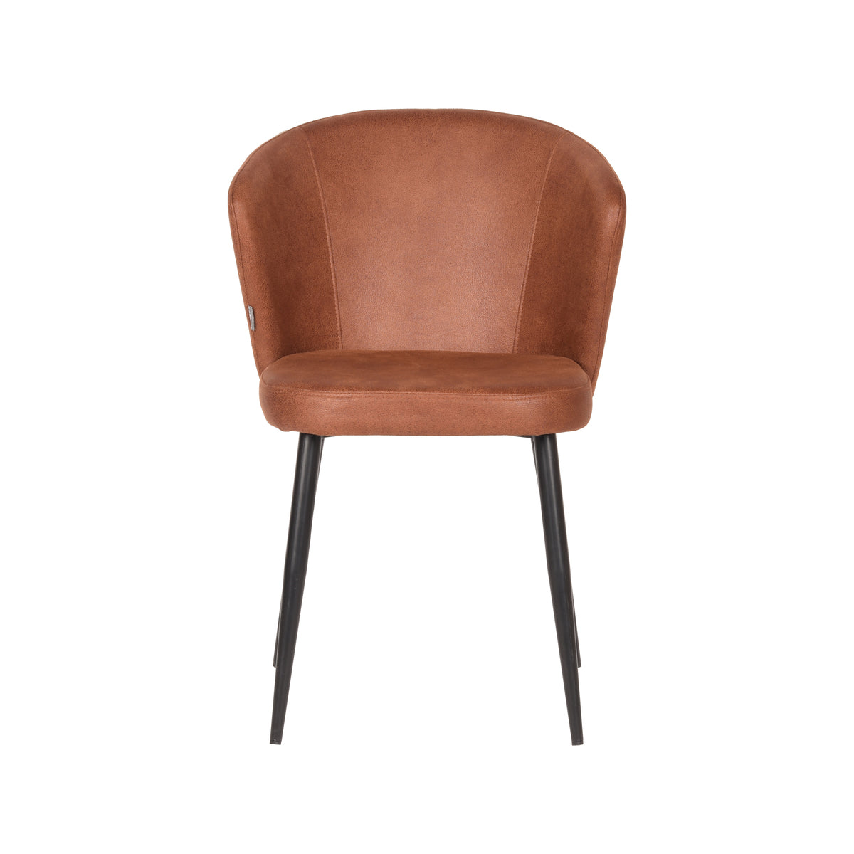 LABEL51 - Eetkamerstoel Wave - Cognac - Microfiber - 85x45x50 cm