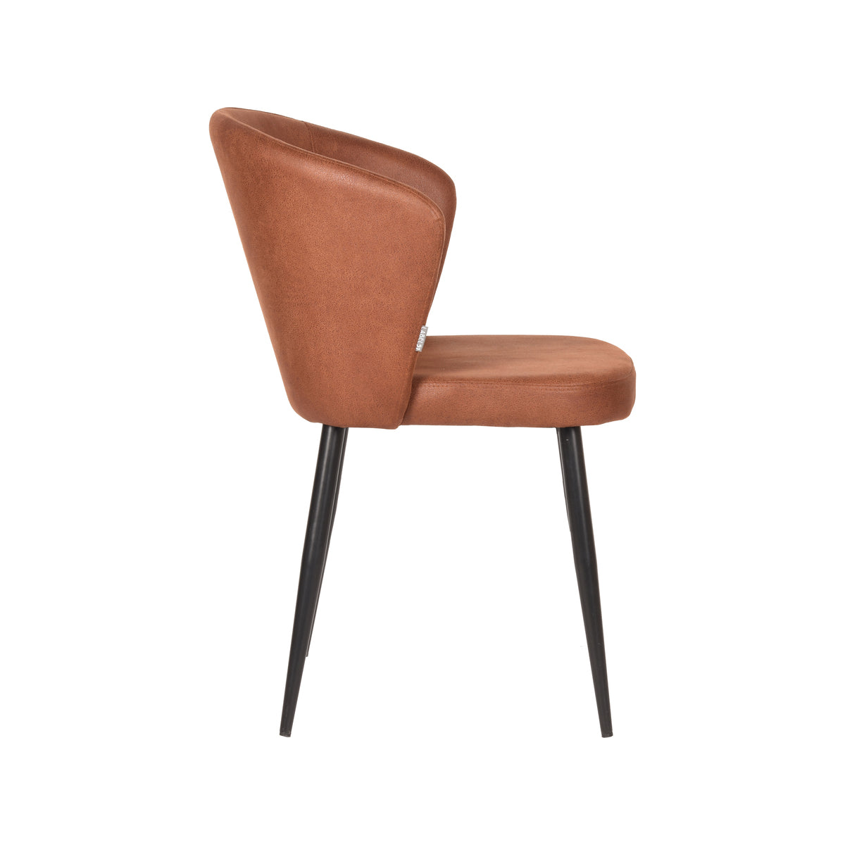 LABEL51 - Eetkamerstoel Wave - Cognac - Microfiber - 85x45x50 cm