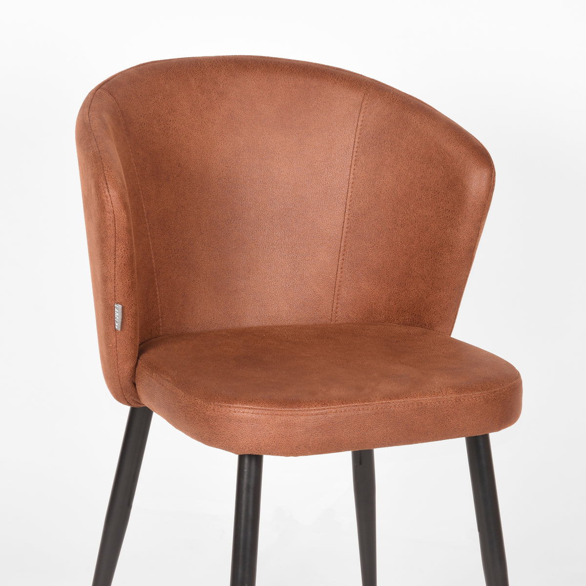 LABEL51 - Eetkamerstoel Wave - Cognac - Microfiber - 85x45x50 cm