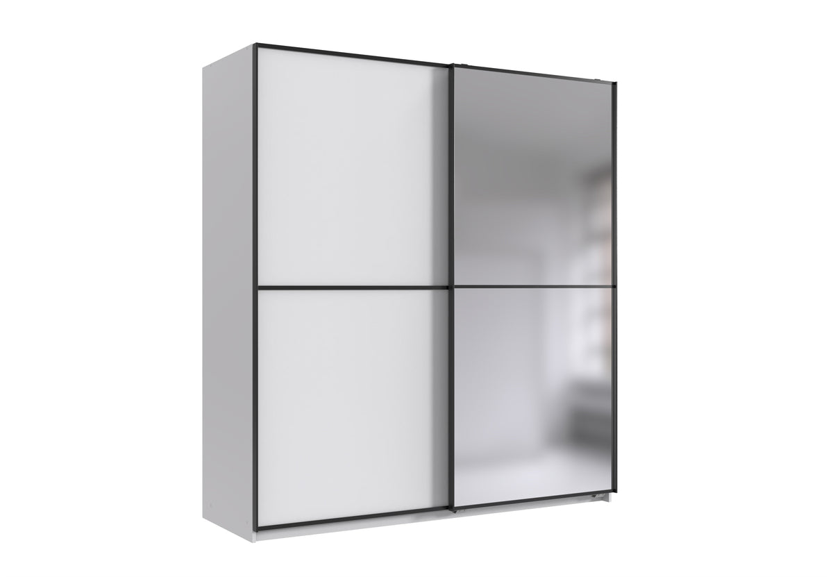 Wimex - Kleerkast Ulm - X17769 - Wit/Zwart - 180x198x65 cm