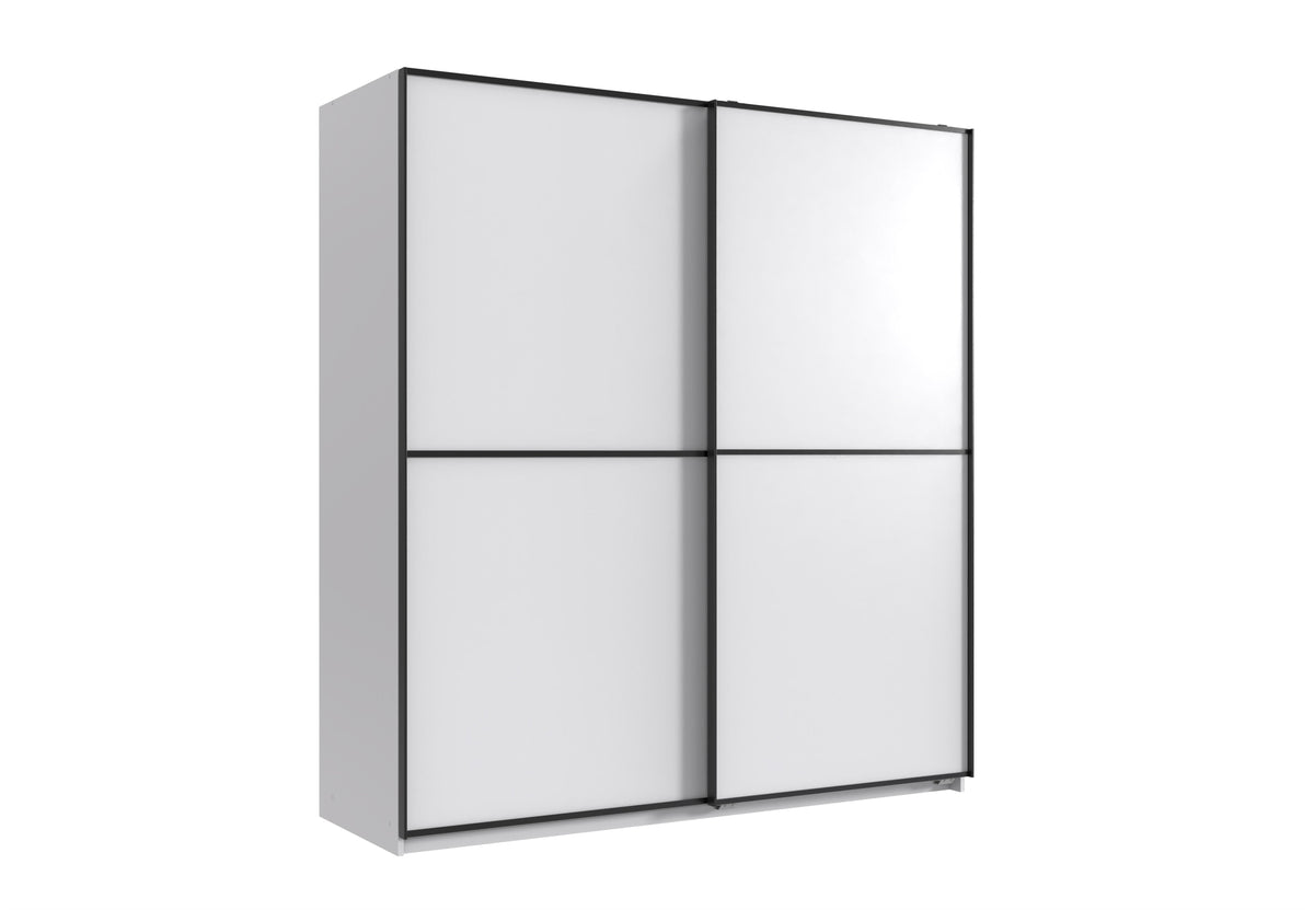 Wimex - Armoire Ulm - X17771 - Blanc/Noir - 180x198x65 cm