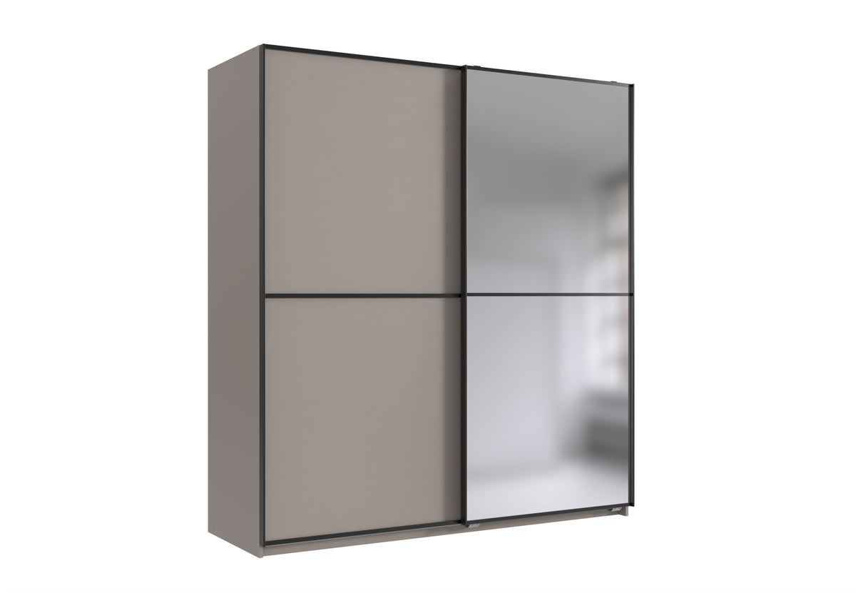 Wimex - Kleerkast Ulm - X20769 - Sahara Grijs/Zwart - 180x198x65cm