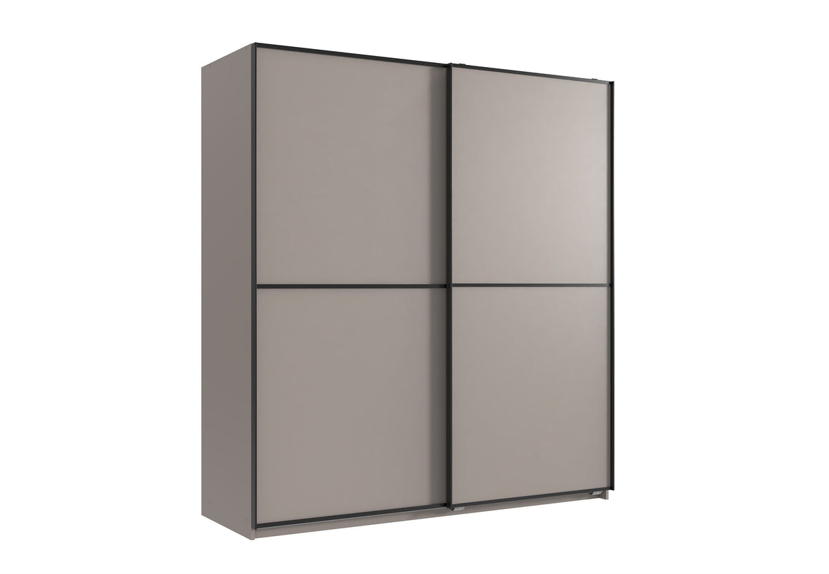 Wimex - Kleerkast Ulm - X20771 - Sahara Grijs/Zwart - 180x198x65cm