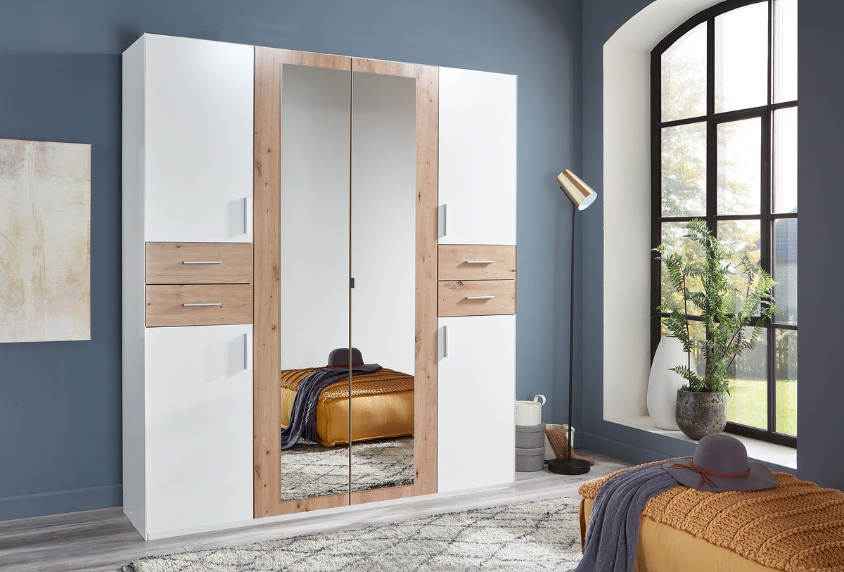 Wimex - Kleerkast Vegas - D11654 - Wit/Artisan Eik - 180x208x58 cm