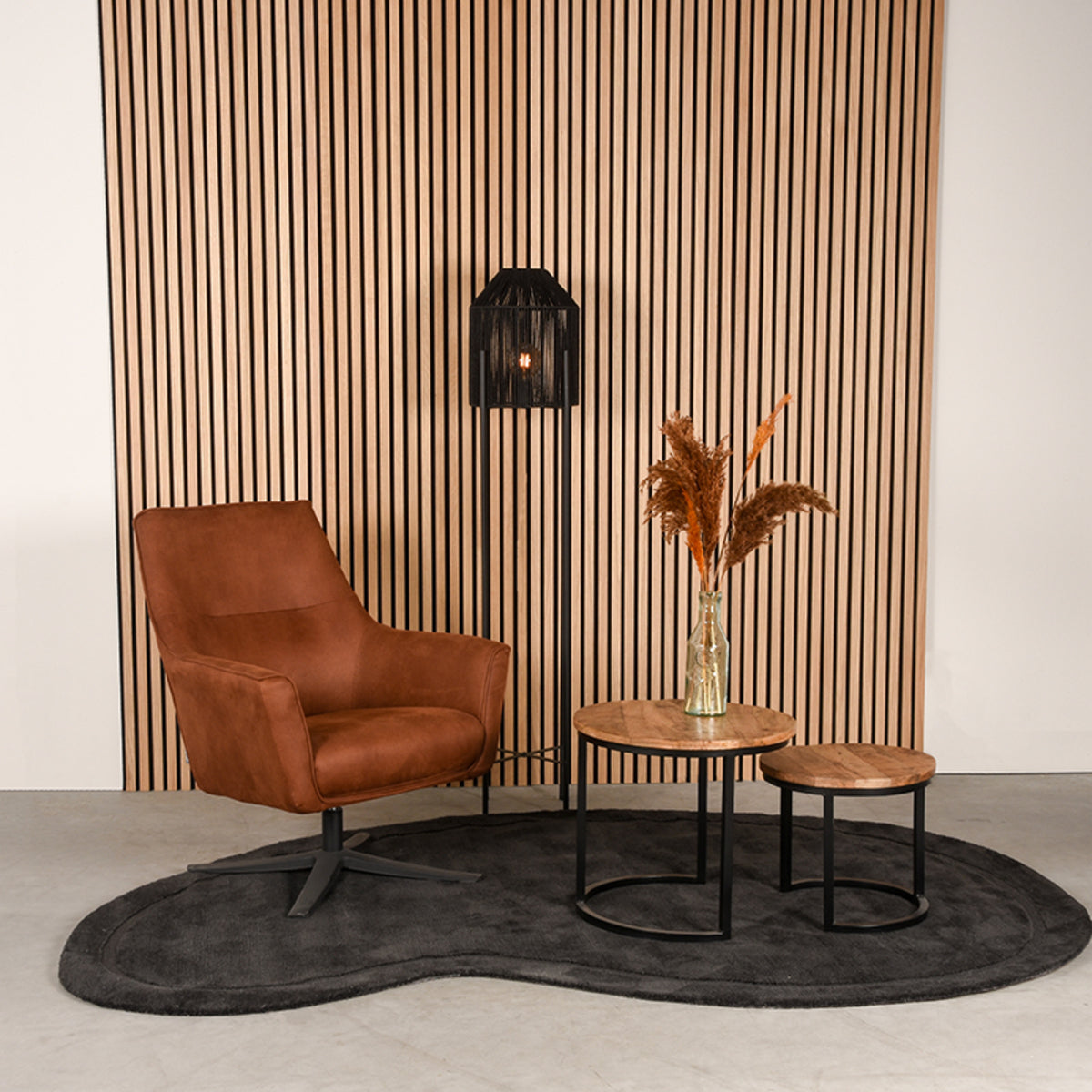 LABEL51 Tapis Mody - Anthracite - Synthétique - 160x230 cm