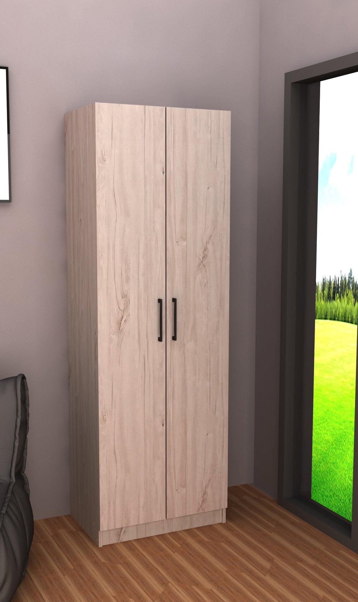 TYC - Bergkast Elmo - 2-draaideuren - White Oak- 60x180x50cm
