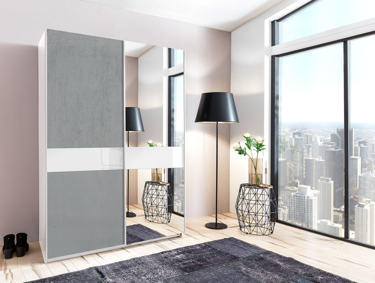 Wimex - Kleerkast Weimar - X51770 - Wit/Beton - 135x198x65 cm