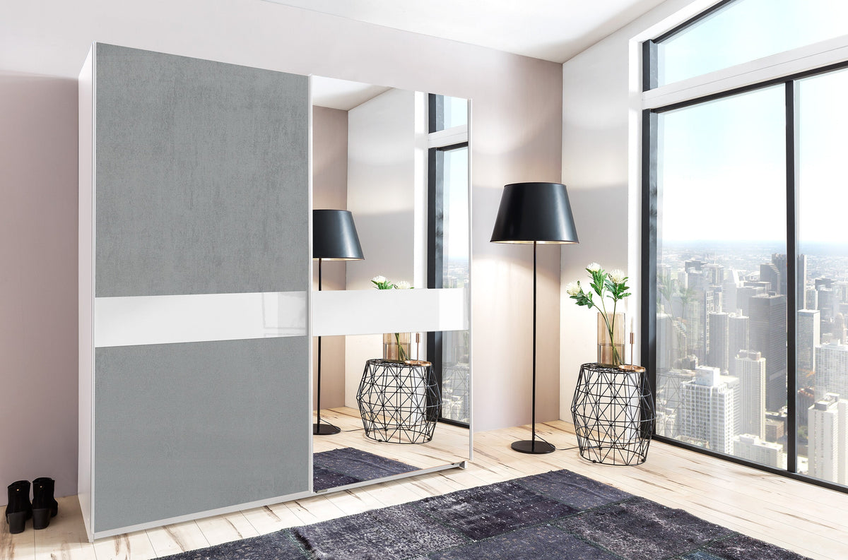 Wimex - Kleerkast Weimar - X51771 - Wit/Beton - 180x198x65cm