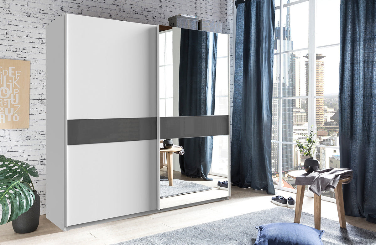 Wimex - Kleerkast Weimar - X59771 - Wit/Grijs - 180x198x65 cm